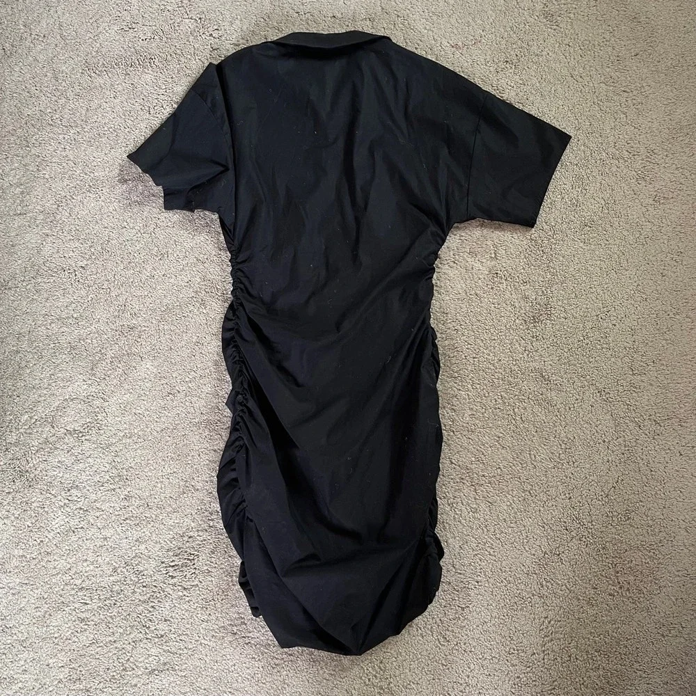 NWT And Now This Black scrunched dress with buttons size small - Picture 3 of 3